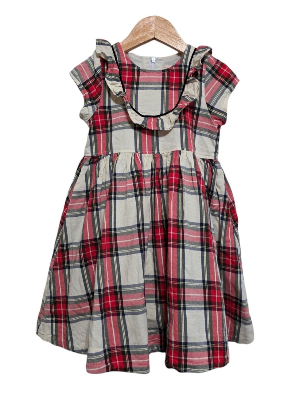 Pink Chicken Eileen Dress in Snow Tartan Size 5Y